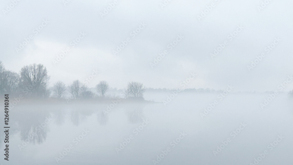 Fototapeta premium Fog over the river
