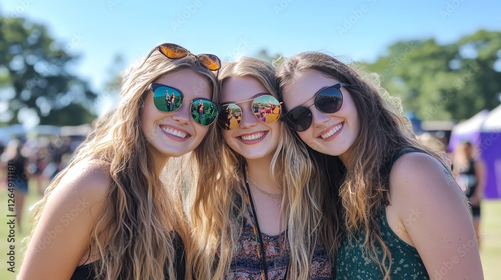 Three Friends Enjoying a Summer Day Three Friends Enjoying a Summer Day
