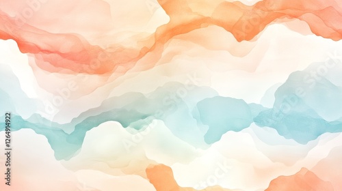 Whimsical stars seamless pattern in pastel colors with tiny glowing stars floating over a watercolor galaxy background, creating a magical and ethereal atmosphere with soft and high-resolution details