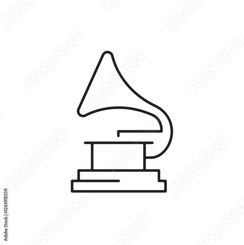 Grammy Award, gramophone award icon for music industry. Minimalist vector illustration for music awards, entertainment, media, awards shows, creative content, and celebration.