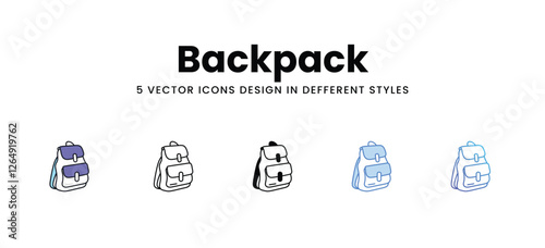 Backpack vector icons set stock illustration