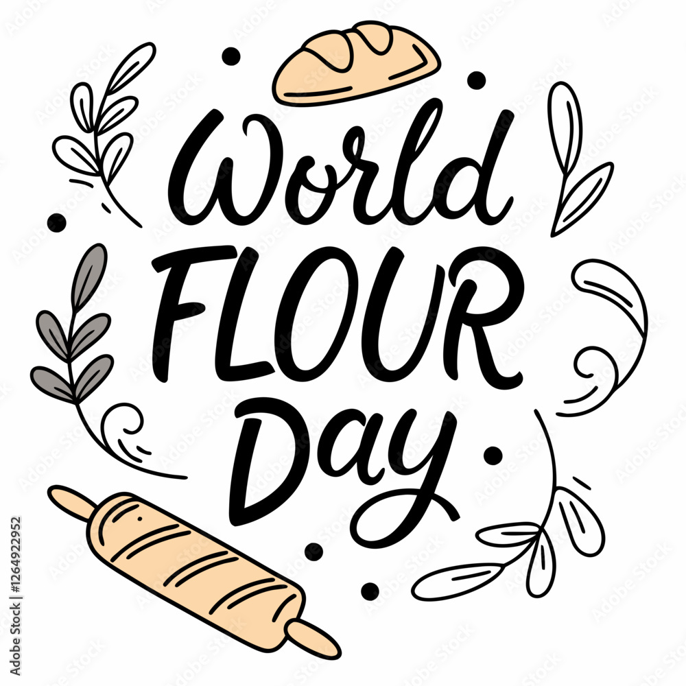Fototapeta premium WORLD FLOUR DAY silhouette vector illustration