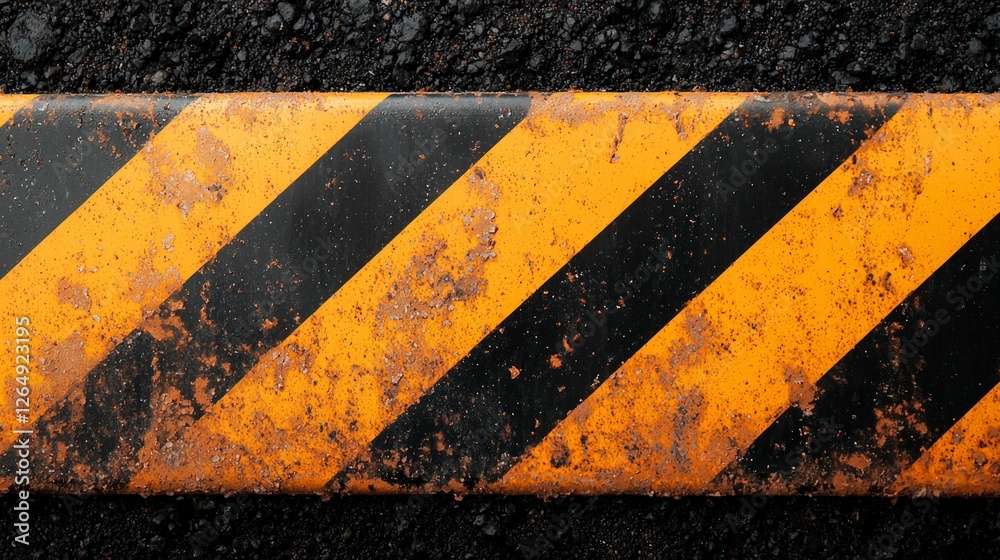Fototapeta premium Grunge Yellow Black Diagonal Stripes Texture Industrial Safety Warning Background