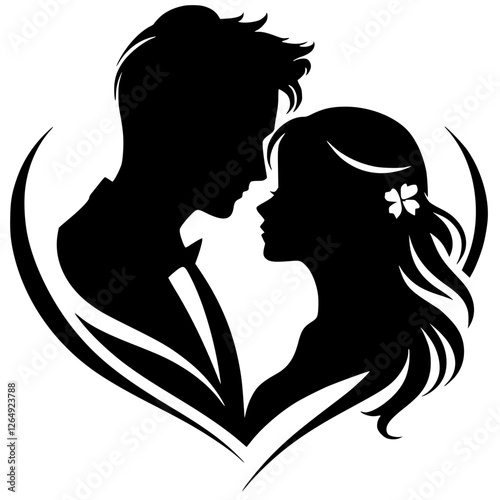 Silhouette portrait of husband and wife