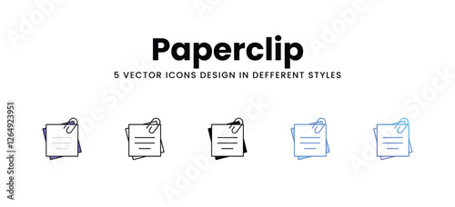 Paperclip vector icons set stock illustration