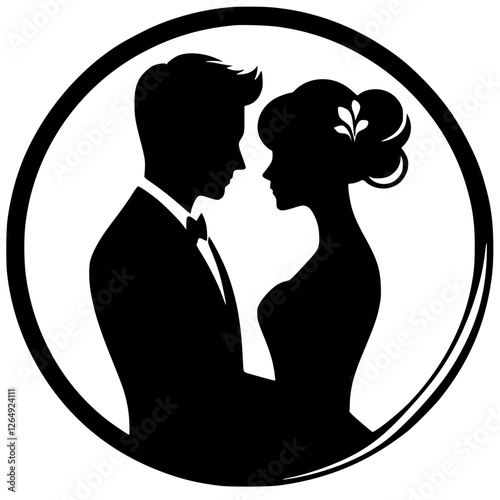 Silhouette portrait of husband and wife