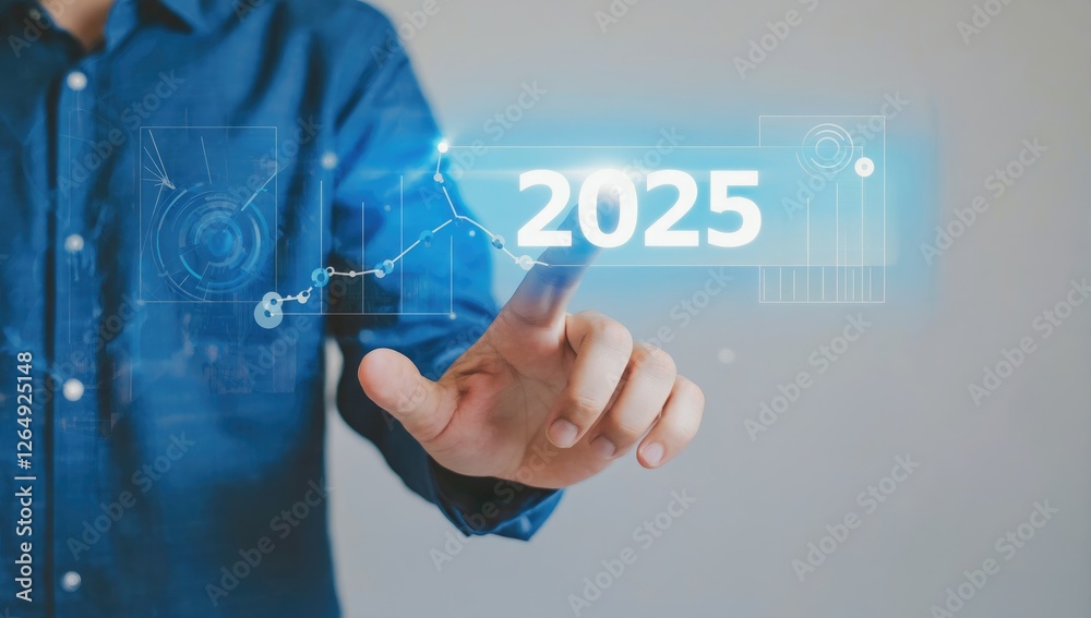 Selecting the Future: A hand reaches out towards a futuristic display, confidently selecting Selecting the Future: A hand reaches out towards a futuristic display, confidently selecting