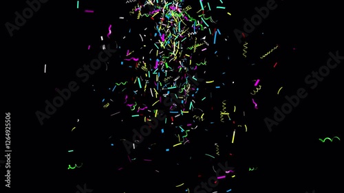 Colorful Confetti in Various Shapes for Celebrations, Perfect for parties and Special Events. 4K with Alpha channel photo