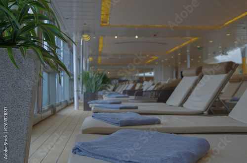 Wallpaper Mural Indoor solarium swimmingpool with hot tub whirlpool inside thermal suite in spa or wellness area onboard luxury modern cruiseship or cruise ship liner for beauty and balance Torontodigital.ca