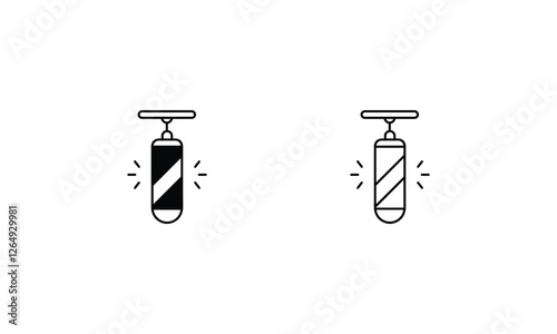 Punching Bag icons set vector stock illustration