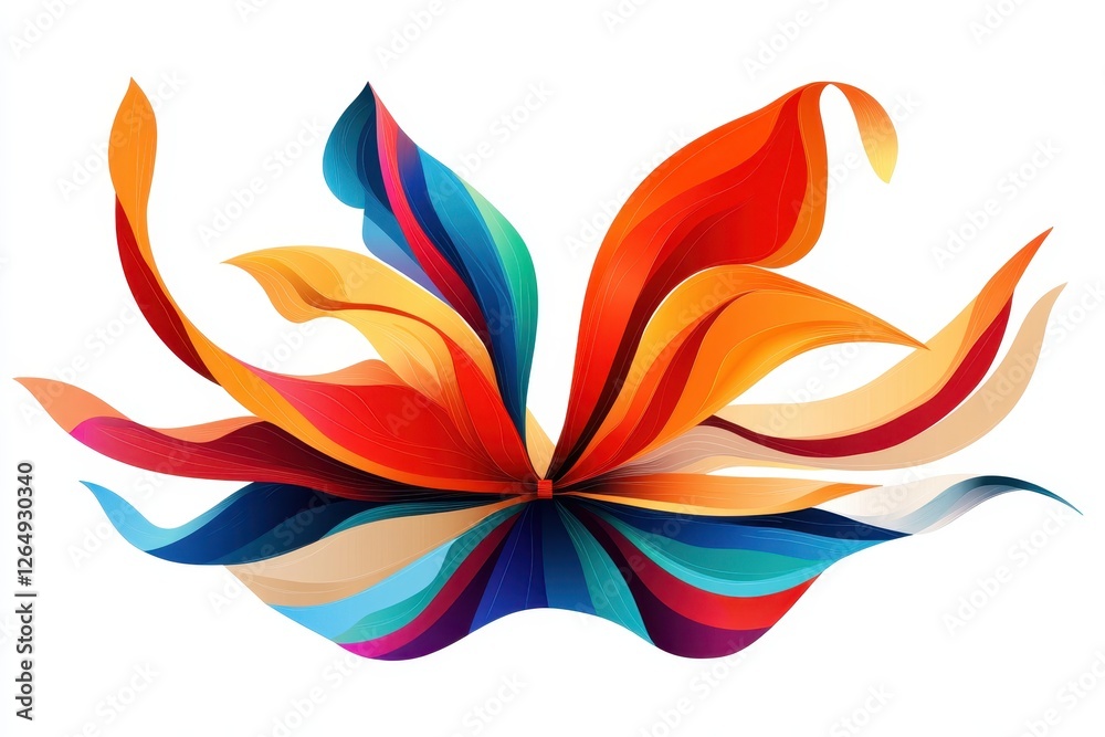 Naklejka premium Vibrant Colorful Swirls and Waves Creating Artistic Abstract Design