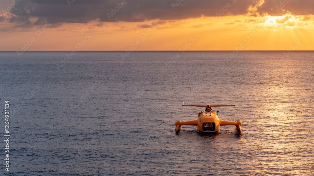 Obraz premium Ocean Sunset Robotic Submersible Exploration
