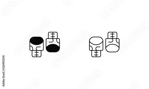 Boxing Gloves icons set vector stock illustration