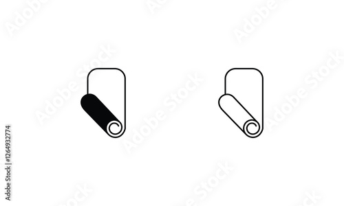 Yoga Mat icons set vector stock illustration