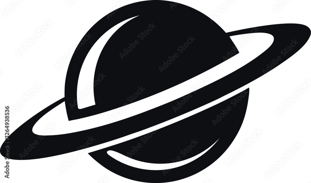 Saturn icon in flat style. Planet vector illustration on white isolated background Saturn icon in flat style. Planet vector illustration on white isolated background