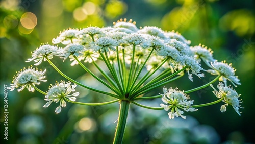 Heracleum persicum, White Kryddloka Flower in Stockholm, Sweden - Botanical Portrait