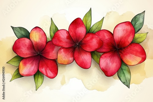 Stunning watercolor flowers on a pure white background evoking serenity and beauty
