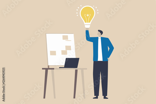 business man thinking bulb Creativity to create new business idea