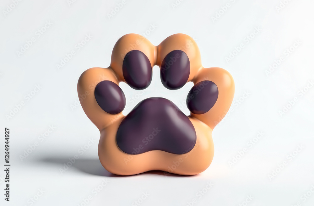 Fototapeta premium 3d logo of the veterinary clinic. the concept of pet protection. free space for text