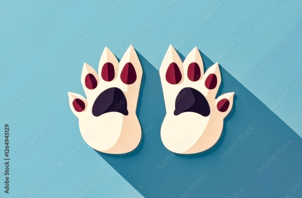 Fototapeta premium 3d logo of the veterinary clinic. the concept of pet protection. free space for text