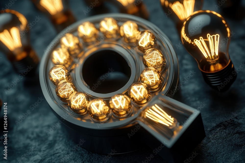 A glowing Q made of light bulbs A glowing Q made of light bulbs