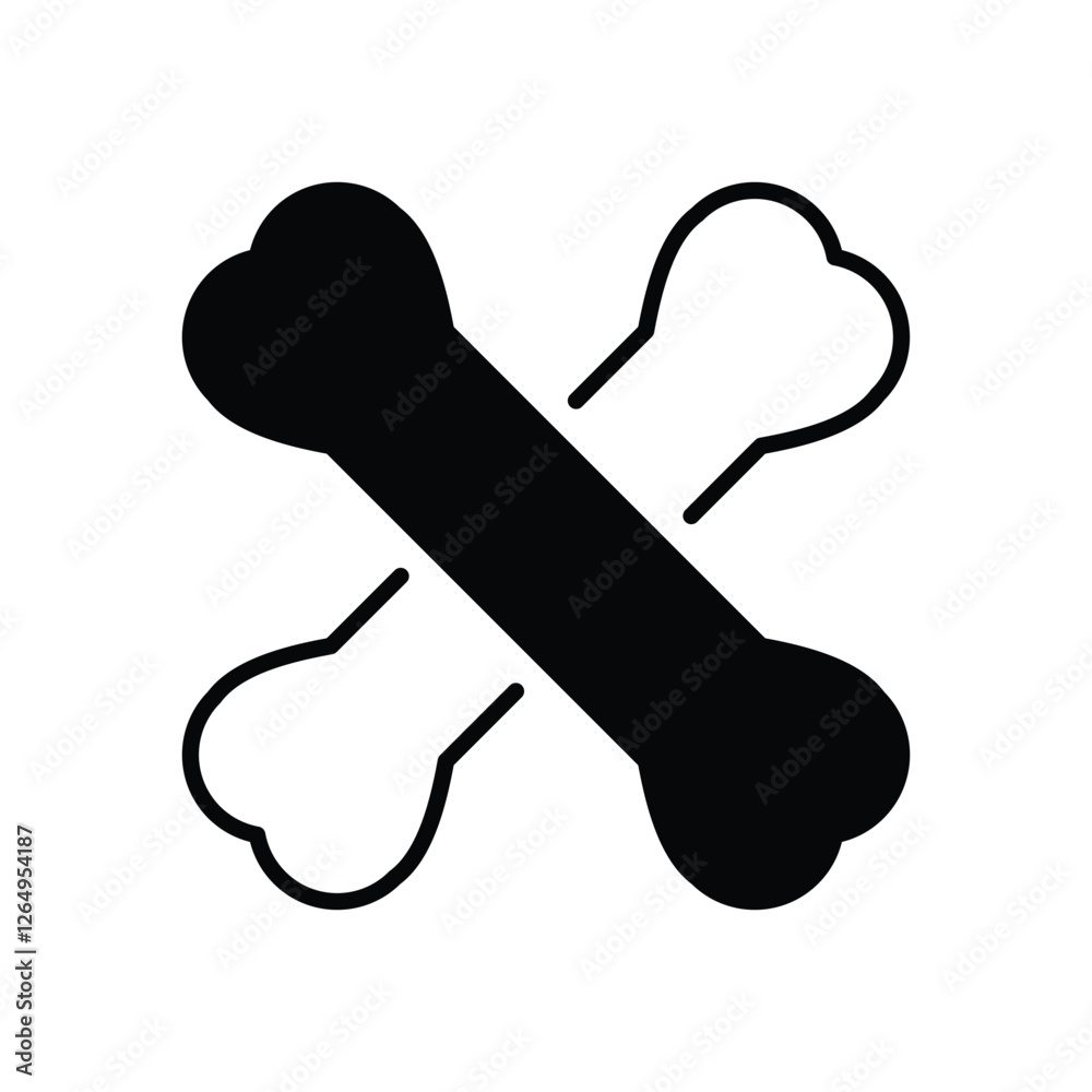 Fototapeta premium Bones vector icon stock illustration