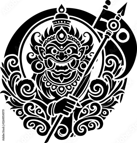 illustration sketch silhouette design of gods and goddesses traditional ethnic mythological creatures full of details  