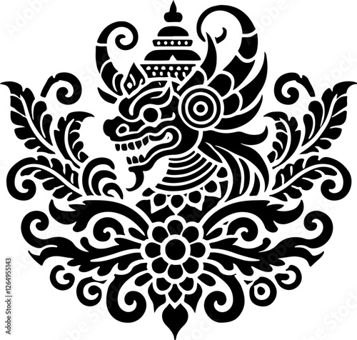 illustration sketch silhouette design of gods and goddesses traditional ethnic mythological creatures full of details  
