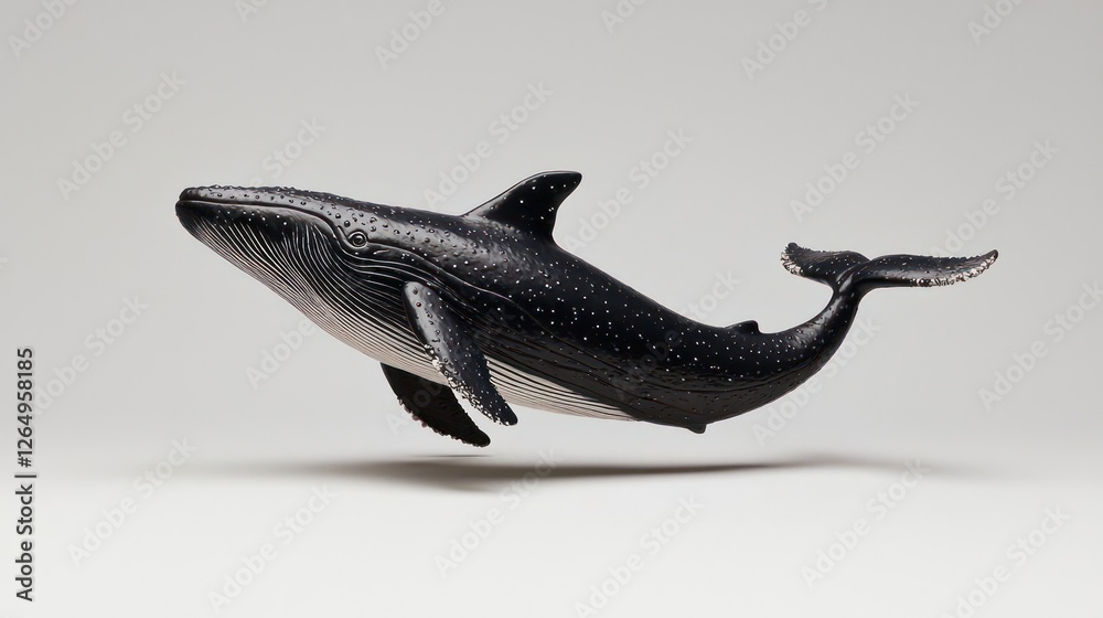 Fototapeta premium Pixel Art Whale In White Background