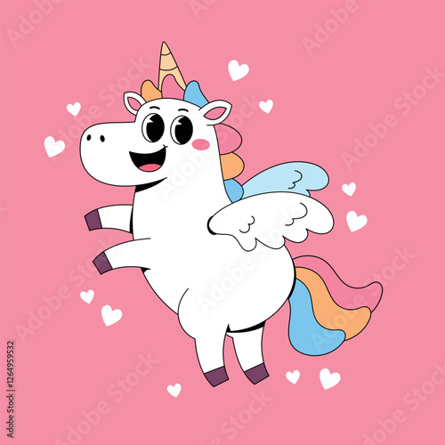 Cartoon cute unicorn