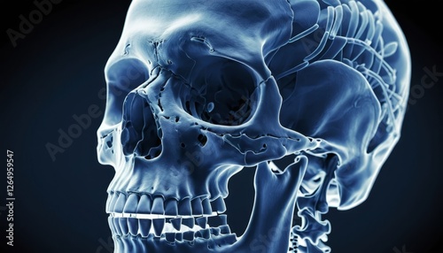 Detailed Human Skull Anatomy 3d Render photo