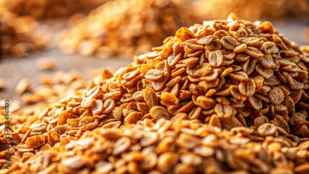 Obraz premium High-resolution food photography showcases nutritious organic buckwheat flakes and sarrazin flour, ideal for gluten-free cooking.