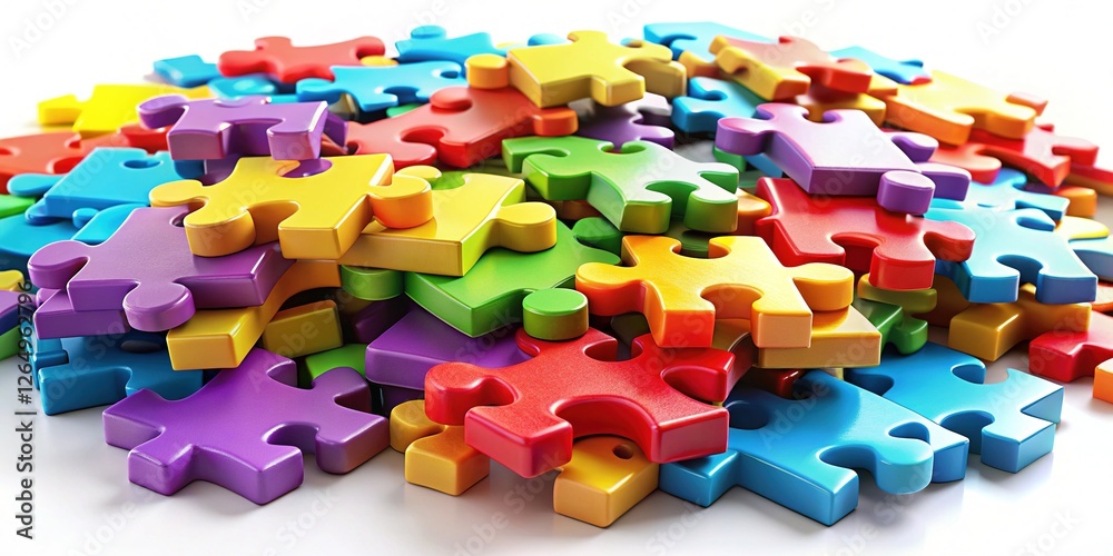 Abstract Puzzle Pieces Close-Up: Intricate Shapes in Vibrant Hues Abstract Puzzle Pieces Close-Up: Intricate Shapes in Vibrant Hues
