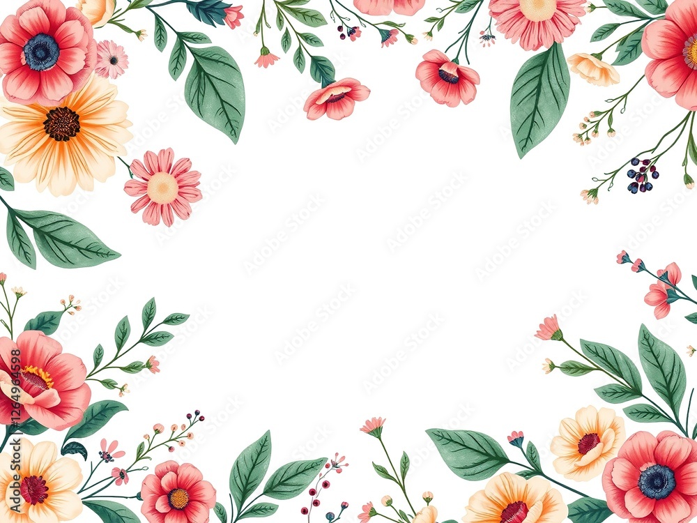 Bohemian Garden Dreams: Whimsical Floral Patterns for Invitations Bohemian Garden Dreams: Whimsical Floral Patterns for Invitations