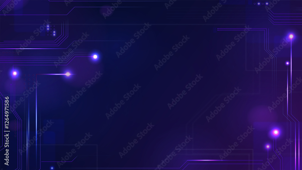 Obraz premium Digital technology banner template vector set 09