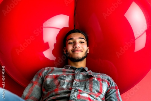 Love confession. Valentine's day greeting from man or for man: breathtaking striking image of loving mixed-race young man. Commercial conceptual art. Couple connection. Husband love.