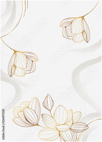 Engraving hand drawn golden wedding invitation template 7 02