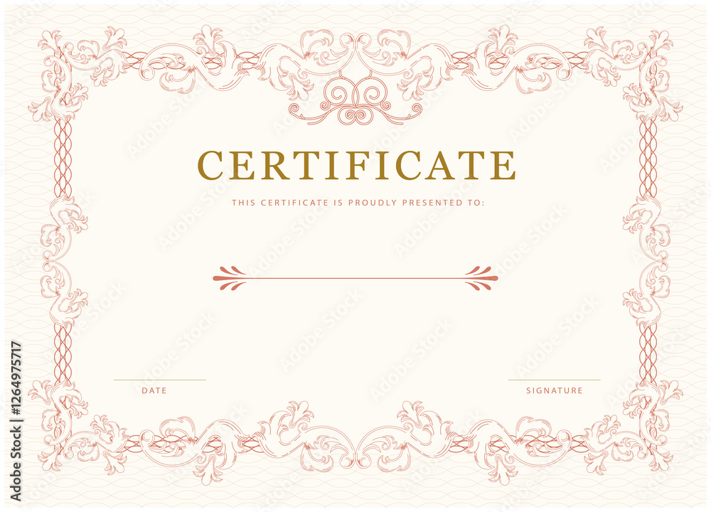 Engraving hand drawn ornamental certificate 01 Engraving hand drawn ornamental certificate 01
