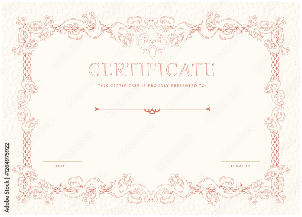 Engraving hand drawn ornamental certificate8 01 Engraving hand drawn ornamental certificate8 01