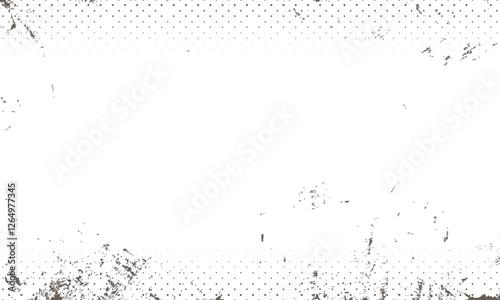 Grunge Dotted Halftone Texture Edges with Ink Stain Blot Vector Overlay Image Filter