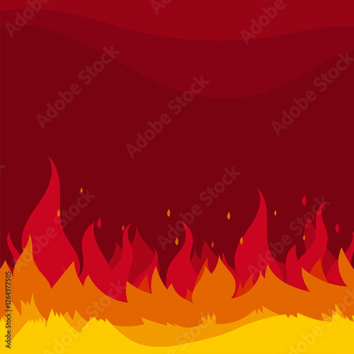 Flat background with flames wavy shapes 01