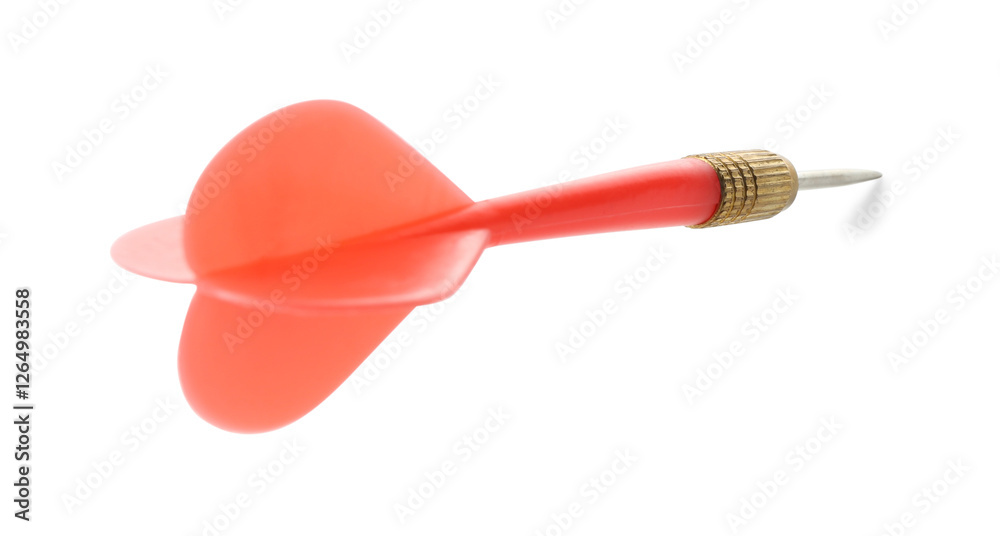 One red dart arrow in air isolated on white One red dart arrow in air isolated on white