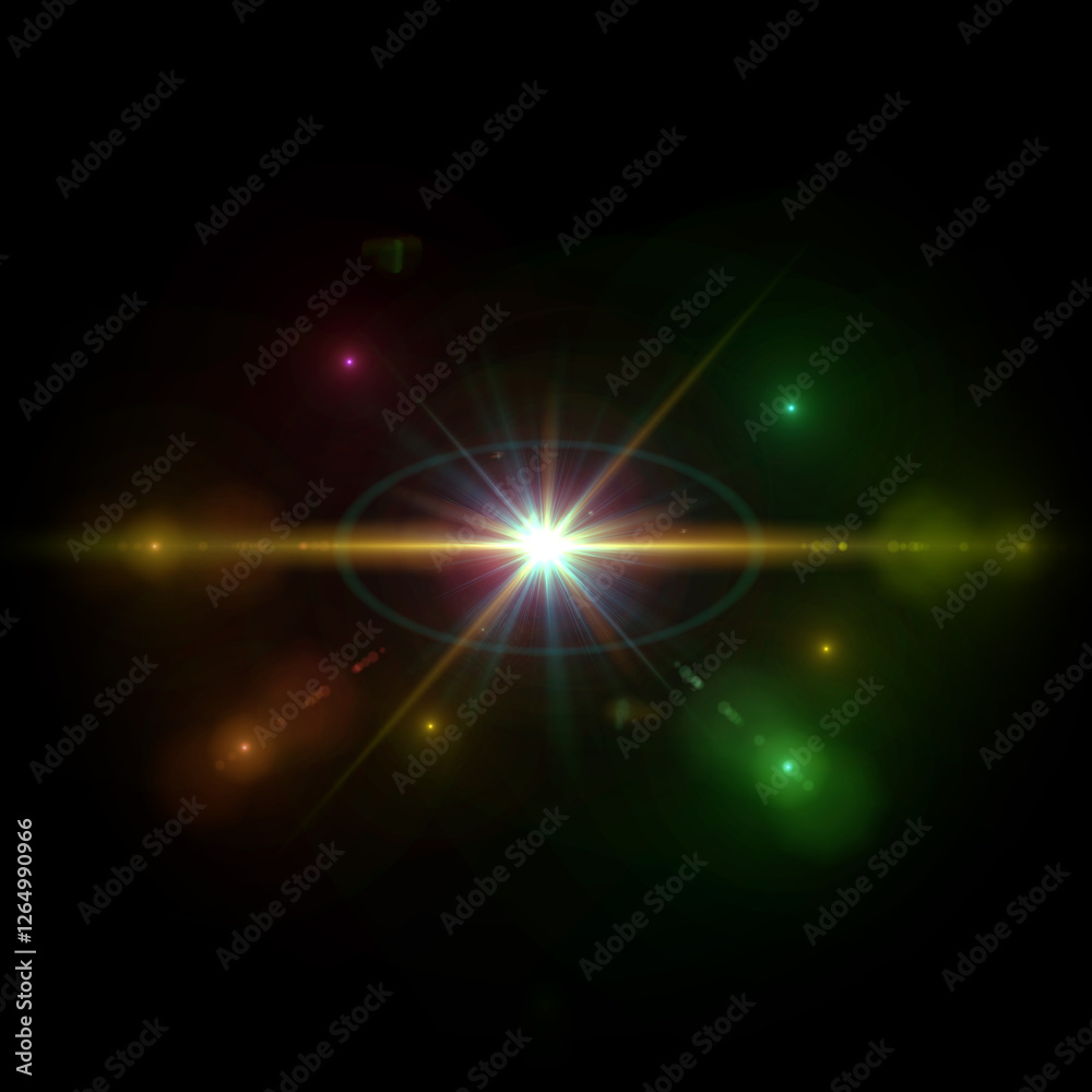 Abstract lens flare lighting rainbow color glow effect. Sparks Dust Particles shiny bright with rays spotlight or sunlight mix bokeh on black background. Abstract lens flare lighting rainbow color glow effect. Sparks Dust Particles shiny bright with rays spotlight or sunlight mix bokeh on black background.