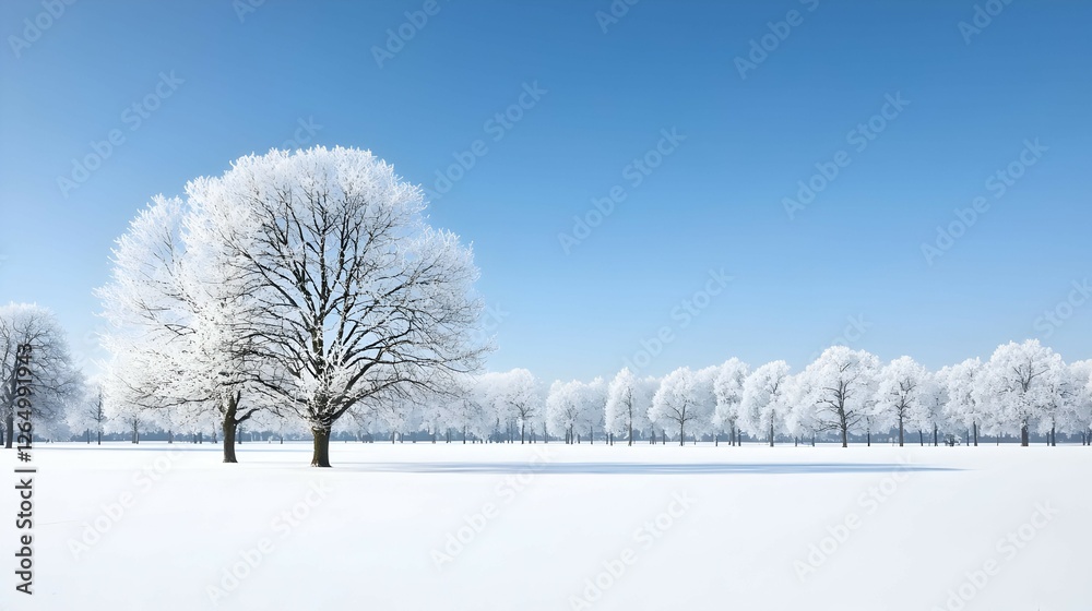 Fototapeta premium Snow Covered Trees in a Winter Landscape