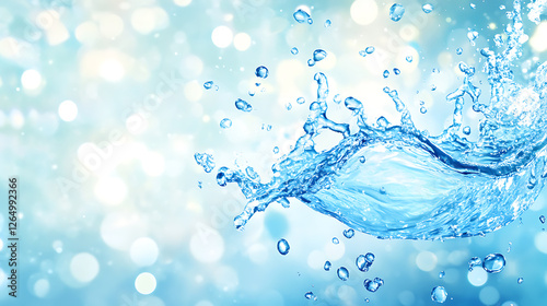 Dynamic water splash, bubbles, ripples, underwater light rays and tranquil ocean views