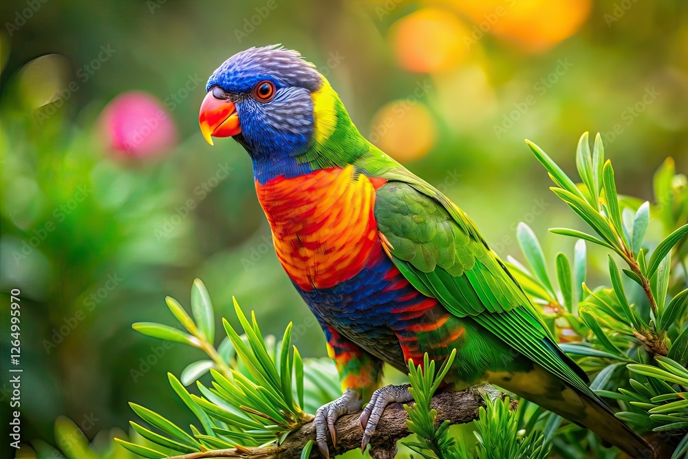 Little Lorikeet on Branch, Landscape Photography Little Lorikeet on Branch, Landscape Photography