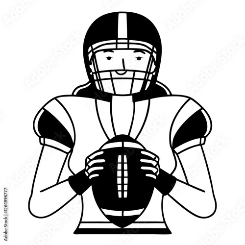 Modern Woman Rugby Player – Lined Sports Illustration