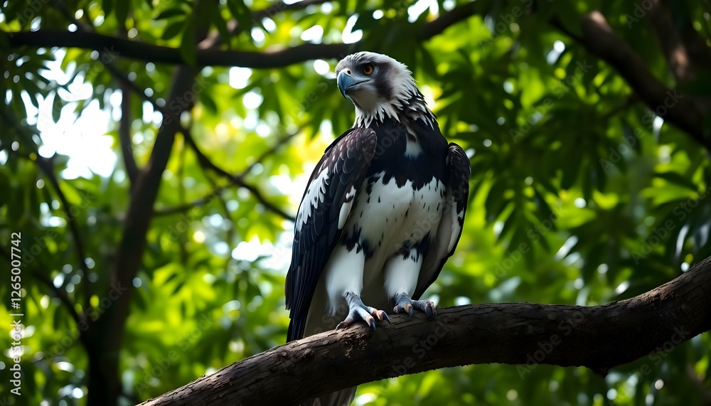 Fototapeta premium a large bird perched on top of a tree branch