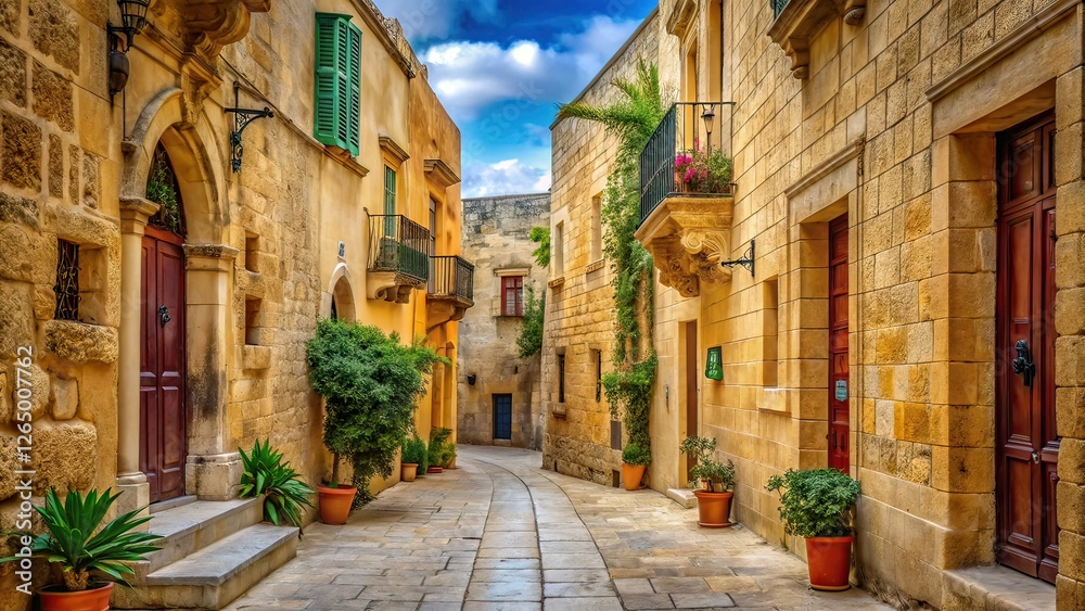 Fototapeta premium Mdina Malta Stone Buildings - Urban Exploration Photography