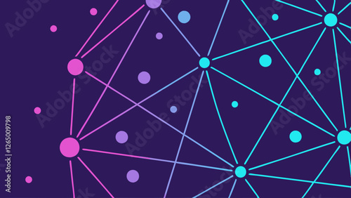 Abstract network concept featuring interconnected dots and lines in vibrant colors.